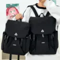 Lockerer schwarzer Segeltuch Rucksack für Damen, japanischer Stil Pendler Reise Schultasche. - L / Schwarz
