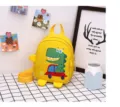 Cute toddler dinosaur backpack for kindergarten boys and girls, bright yellow travel school bag. - Yellow