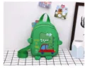 Toddler cute dinosaur backpack for kids, anti-lost kindergarten school bag with lovely print. - Green