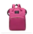 Pink diaper backpack, multi-functional large capacity waterproof travel bag for mom detail view - Rose Red