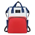 Multifunktionaler Wickelrucksack mit großer Kapazität, stilvolle Mama Tasche für Babypflege. - Rot Milan (Dreifarbig Block)