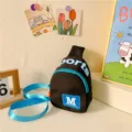 Kids chest bag boys girls lightweight crossbody sling bag contrasting color cute style - Black