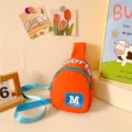 Kinder borsttas kleurrijke crossbody tas licht gewicht canvas schoudertas voor jongens en meisjes - Oranje