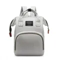 Sac a dos a langer gris, leger grande capacite sac de maman voyage, elegant multifonction. - Gris clair
