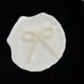 Pearl bow charm pendant DIY handmade jewelry accessory for phone chain bracelet 58x60mm - Large 58*60mm (Aperture 3.52mm, approx. 126 pcs/catty) / Off White