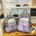 Lässiger Outdoor-Reiserucksack mit Kordelzugtasche und großem Fassungsvermögen. - L / Grauviolett