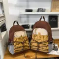 Reise Freizeit Outdoor Rucksack braun beige Kordelzug leichter Tagesrucksack zum Wandern - L / Braun