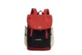 Grande zaino da viaggio casual da donna, elegante zainetto leggero con blocco di colore. - Rosso