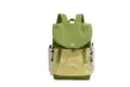 Zaino da viaggio casual in verde e beige, elegante zainetto scolastico in tela capiente. - Verde scuro