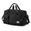 Grand sac de sport noir imperméable sac de voyage fourre-tout fitness avec poches multiples - Noir