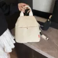 Beiger Canvas Rucksack lässiger minimalistischer Daypack Mehrzweck Schultasche Reisetasche - Khaki
