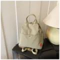 Casual minimalist small backpack for women, lightweight nylon daily commute daypack, light green - Green