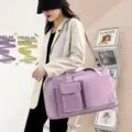 Lila Reisetasche für Damen, große wasserdichte Sporttasche für Fitness und Wochenendtrips. - Taroviolett
