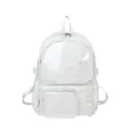 Weißer Ita Rucksack mit Sichtfenster Sternenmuster Schulranzen für Anime Fans Alltags - Weiß