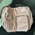 Pink star ita bag cute double shoulder backpack with transparent window for pins and dolls. - Pink (Without Light Slot)