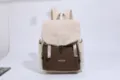 Beige-brauner Kontrast-Rucksack, stilvoller Freizeitrucksack für Reisen und Outdoor. - Khaki