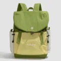 Japanese style travel ultra-lightweight backpack niche ins outdoor camping backpack for women - Green and Yellow