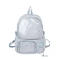 Hellblauer Anime Ita Rucksack mit transparentem Fenster und Sternenmuster fuer Studenten - Blau