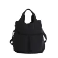 Schwarze Nylon Totetasche Große Kapazität Freizeit Umhängetasche für Damen Alltag Arbeit - Schwarz