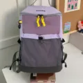 Sac à dos multifonctionnel de style coréen avec poche en filet et design violet élégant. - L / Violet