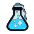 Chemistry flask shoe charm accessory cute science lab jibbitz for clogs decoration - Lab Flask Style (XZ1813) / Blue