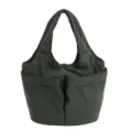Green Nylon Tote Bag Multi-Pocket Casual Shoulder Handbag Large Capacity Daily Bag - Green