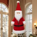 Papá Noel decoración de punta de árbol muñeca de peluche festiva roja muy bonita - Cima Árbol Papá Noel