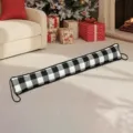 Black and white buffalo plaid door draft stopper for home winter insulation and floor sealing - Black White Plaid Door Strip