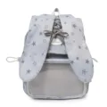 Zaino grigio carino con orecchie da coniglio per ragazze, borsa scolastica con motivo a stelle. - Grigio