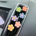 Leuke bloem auto luchtrooster clips kleurrijke margriet interieur decoratie access - Luchtrooster clip - macaron bloem met 5 bloemblaadjes (willekeurig, set van 3)
