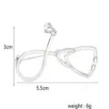 Silver stethoscope brooch with crystal accent, medical doctor pin badge for clothes and bags - Silver Style (XZ0255) / Silver