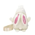 Cute bunny chest bag for kids, white crossbody canvas bag with pink ears and cute plush tail. - White Rabbit