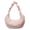 Pink nylon dumpling bag for women, casual commuter shoulder cloud bag, large capacity crossbody tote. - Light Pink