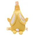 Cute yellow cartoon bunny chest bag for kids, canvas crossbody bag with plush tail and love embroidery. - Yellow Rabbit