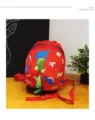 Cute red dinosaur cartoon kids backpack, toddler anti-lost school bag with 3D spikes new - Red