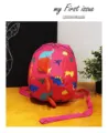 Cute pink dinosaur kids backpack with 3D spikes and anti-lost strap for kindergarten toddlers. - Rose Red