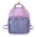 Lila Ita Rucksack mit durchsichtiger Front Tasche fuer Anime Pins und Puppen 20cm - Lila
