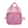 Zaino ita rosa con tasca frontale trasparente, borsa scolastica carina e zaino casual. - Rosa