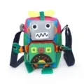 Borsa a tracolla in tela con robot dei cartoni animati per bambini, borsa casual colorata. - Stile 1