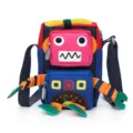 Simpatica borsa a tracolla in tela robot cartone animato bambini borsa colorata tempo libero. - Stile 2