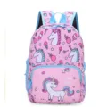 Pink cute unicorn cartoon kids school backpack, stylish variant for toddler daily use. - Pink Pony