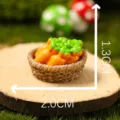 Miniature carrot basket resin figurine desktop ornament micro landscape decoration props 1.3x2cm - Radish Basket