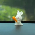 Cute rabbit car ornament resin figurine for dashboard interior decoration accessory. - Carrot Rabbit, Single Piece