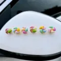 Simpatici mini ornamenti per cruscotto auto a mulinello trottola colorata set decor - Piccolo Mulino a Vento Girevole Colore Caramella 6 Pz
