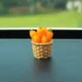 Miniature car carrot basket ornament, cute resin dashboard decor for interior styling and gifts. - Basket Carrot, Single Piece