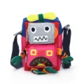 Borsa a tracolla in tela con robot per bambini e ragazze, design cartoon colorato. - Modello 5