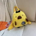 Cute mini corduroy duck backpack, cute cartoon animal style casual daypack for students and kids. - S / Yellow