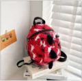 Kids dinosaur backpack cute toddler school bag with 3d spikes red travel daypack - Red