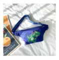 Kids blue dinosaur waist bag, casual cute children crossbody bag with adjustable strap. - S / Blue
