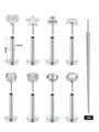 9τμχ 16G ανοξείδωτο ατσάλι labret χωρίς σπείρωμα push-in σκουλαρίκια piercing σετ με ζιρκόνια. - Πακέτο 9 Τεμαχίων / 6mm / Ασημί